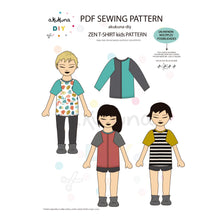 Cargar imagen en el visor de la galería, Patrón ZEN CAMISETA kids+baby