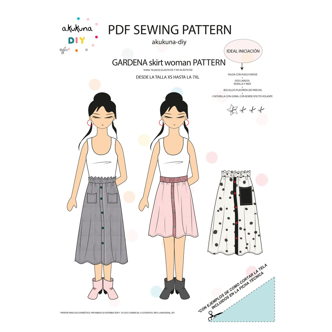 Patrón GARDENA FALDA woman