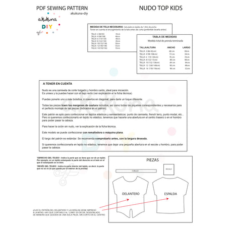 Patrón NUDO TOP KIDS