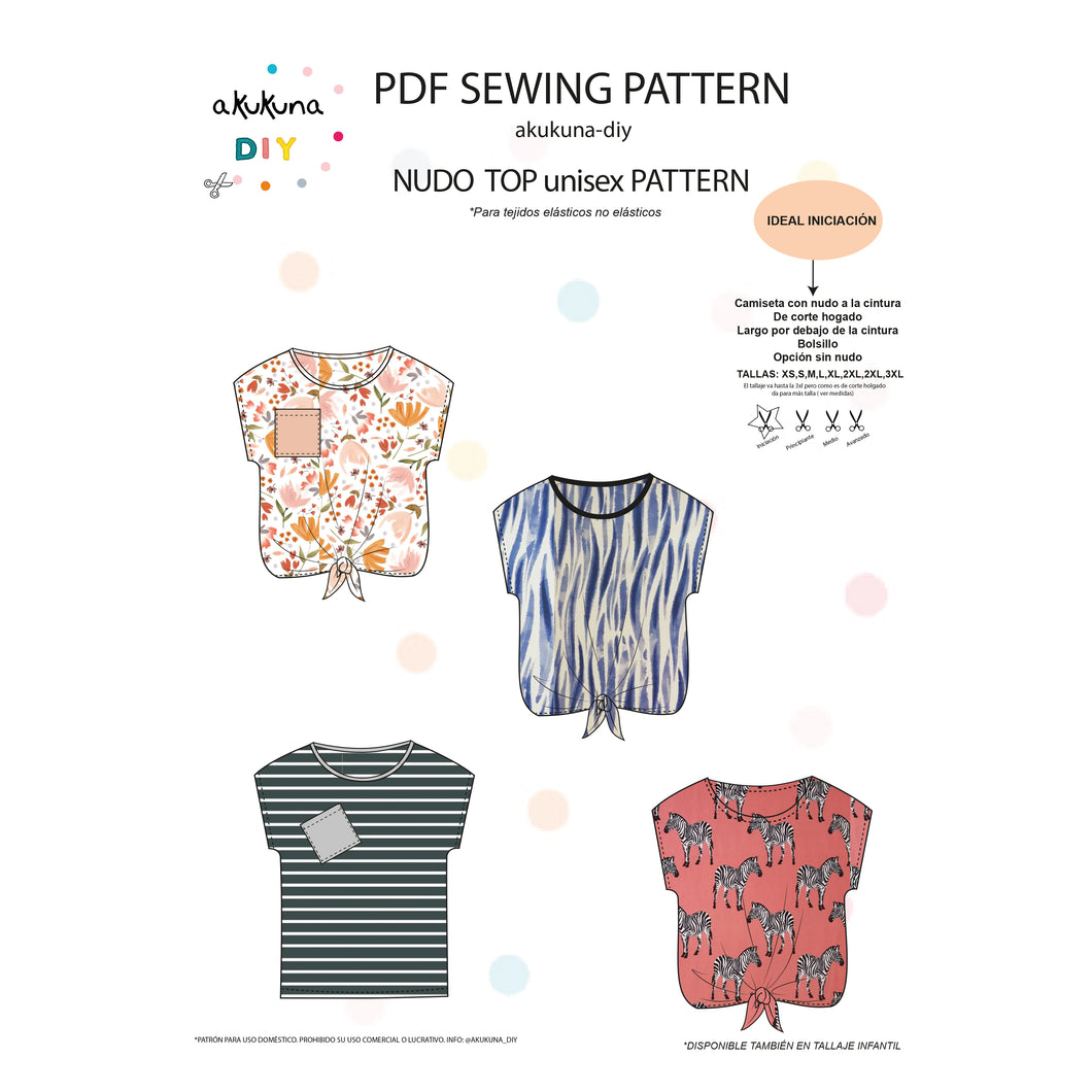 Patrón NUDO TOP UNISEX