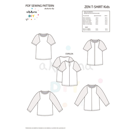 Patrón ZEN CAMISETA kids+baby