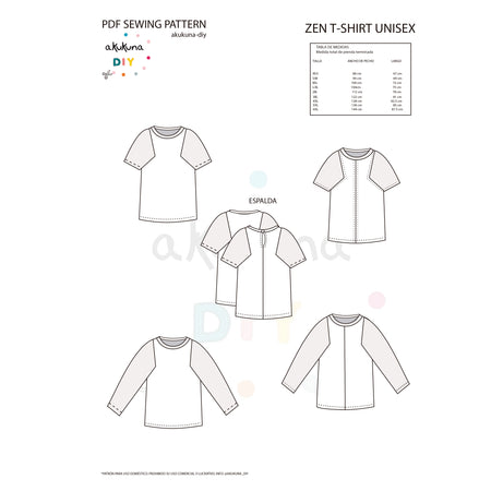 Patrón ZEN CAMISETA UNISEX